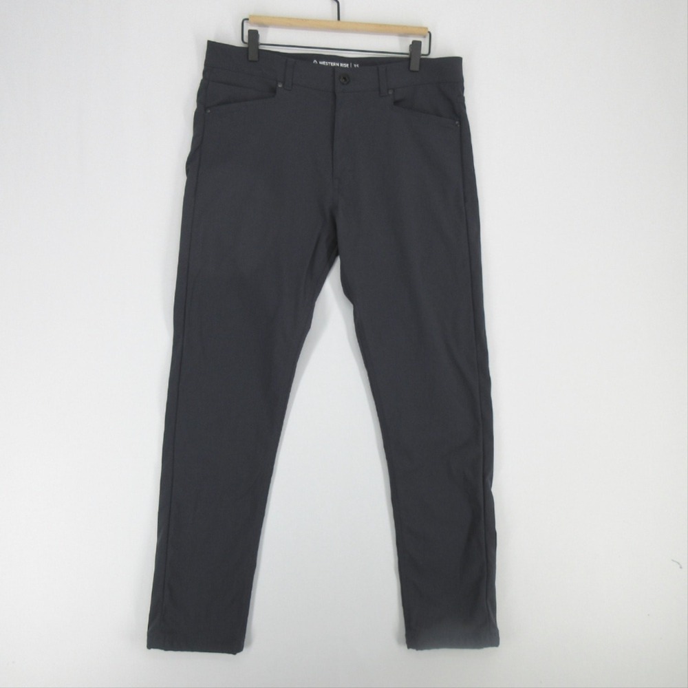 Western Rise AT Pants Mens 35 Gray Stretch Performance Travel Outdoor 5 Pocket